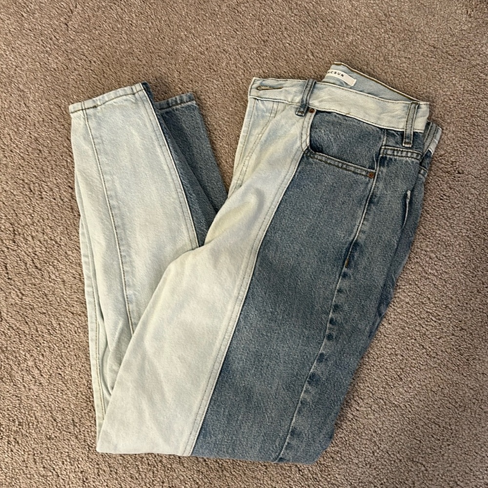 Mom jeans two tone